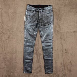 Sinclair MFGRP jeans Coe the fixed legging blue metallic waxy‎ pant Y3K NWT